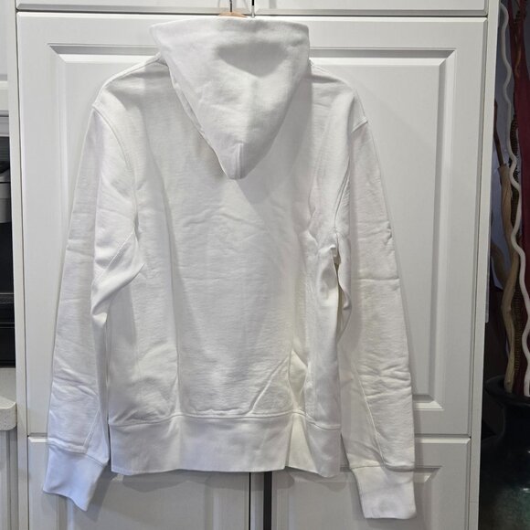 Helmut Lang Logo-Print Hooded Sweatshirt - Chalk White - Picture 8 of 12